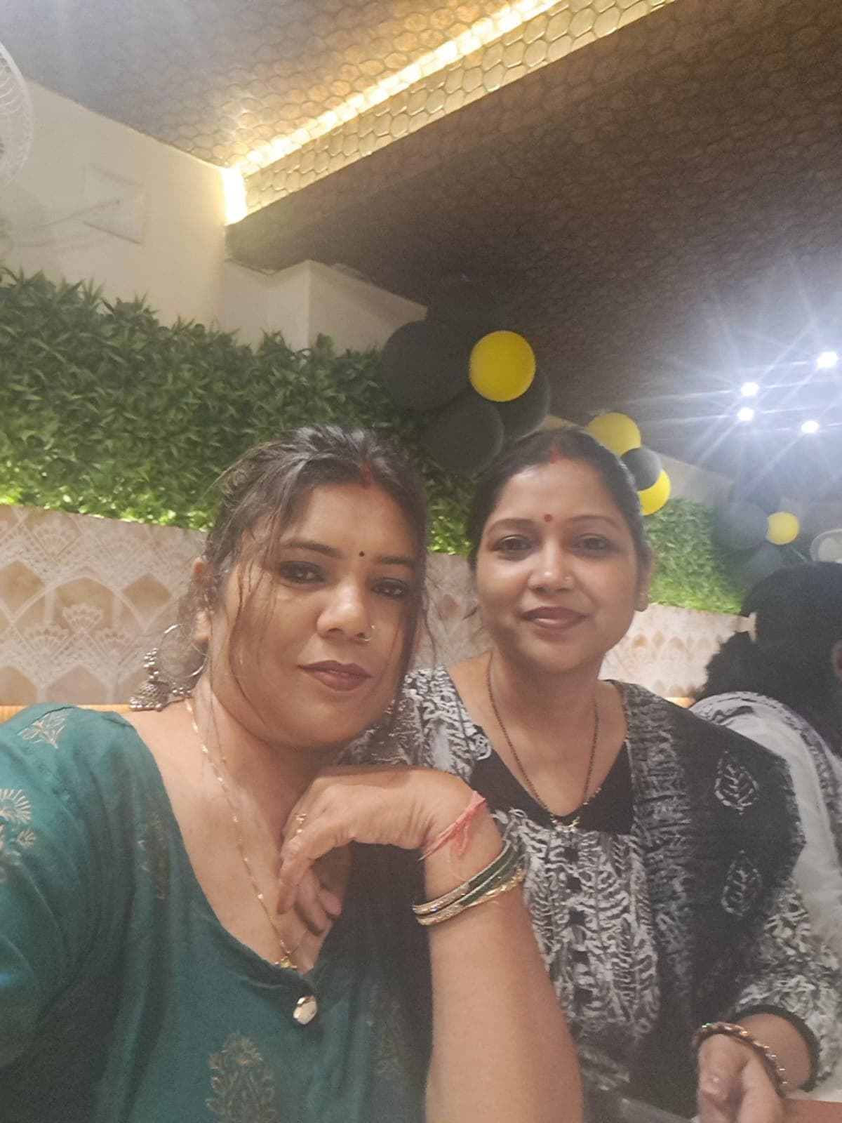 Sony and a close friend at the celebration
